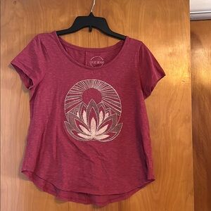 Lucky Brand Red Crop Short Sleeve T-Shirt